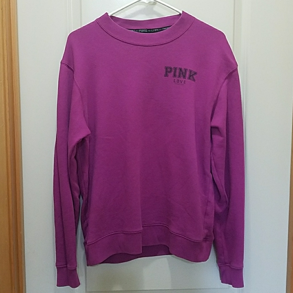 Magenta pink crew neck sweatshirt